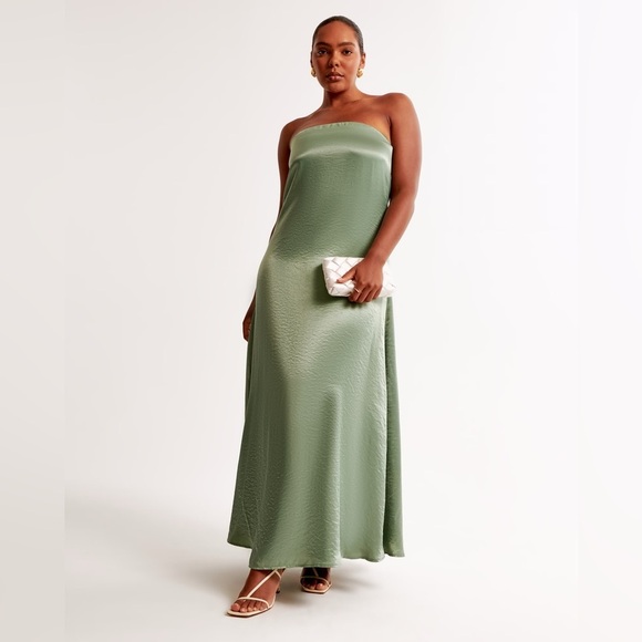 Abercrombie & Fitch Strapless Trapeze Maxi Dress - Picture 4 of 10
